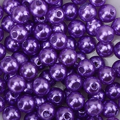 ピース ABSプラスチックパール調ビーズ ラウンド インディゴ 20mm 穴：2mmの