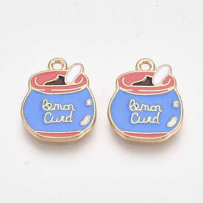 合金ペンダント カドミウムフリー 鉛フリー エナメル 言葉で錫 ライトゴールド ドジャーブルー 17x13x1 5mm 穴 1 2mmの通販 Jp Pandahall Com