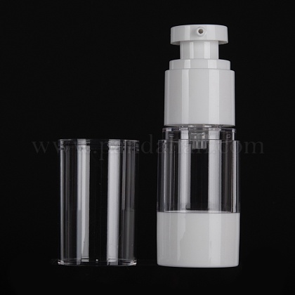 詰め替え可能なプラスチック発泡石鹸ディスペンサー  シャワー用ポンプ付き  液体石鹸  ホワイト  10x3.3cm  容量：15ml（0.51fl.oz） MRMJ-F015-02A-1