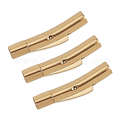 UNICRAFTALE Column Bayonet Clasps 5 Sets Stainless Steel Bayonet Clasps 4mm Hole Leather Cord End Clasps Connectors for Bracelets Necklaces Buckle Jewelry Making STAS-UN0001-87G-1