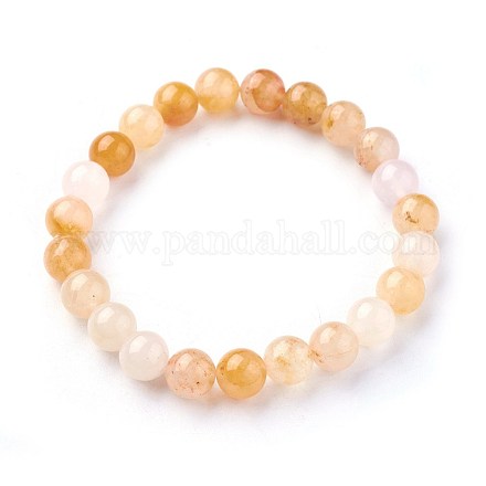 Natural Topaz Jade Beads Stretch Bracelets BJEW-F380-01-B07-1