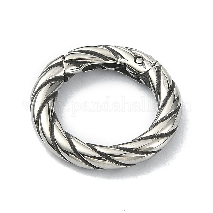 Tibetan Style 316 Surgical Stainless Steel Spring Gate Rings STAS-E191-04AS-01-1