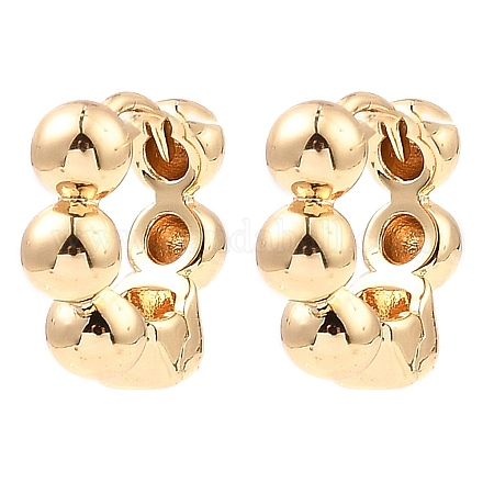 Orecchini a cerchio con perline in ottone&nbsp;EJEW-I289-06A-KCG-1