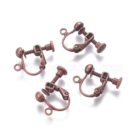 Reperti per orecchini a clip con viti in ottone placcato in rack KK-P169-04R-1