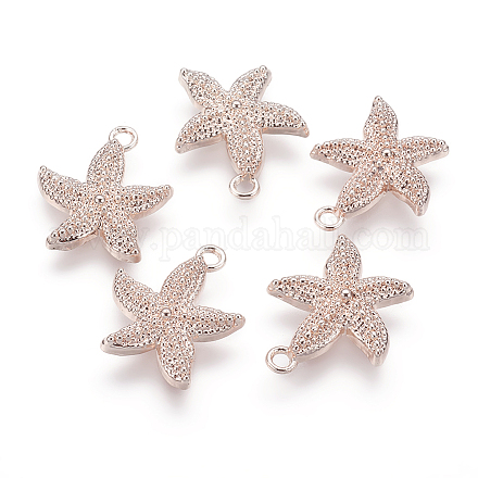 Alloy Starfish/Sea Stars Pendants PALLOY-J219-046RG-3A-1