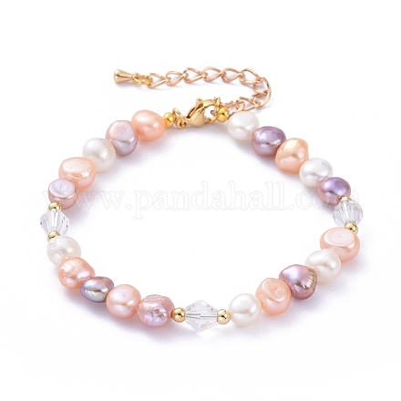Natürliche kultivierte Süßwasserperlen Perlen Armbänder X-BJEW-JB05269-1