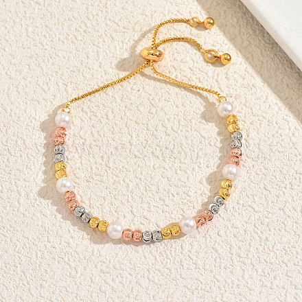 Трехцветные латунные браслеты-слайдеры в богемном стиле IX0990-4-1