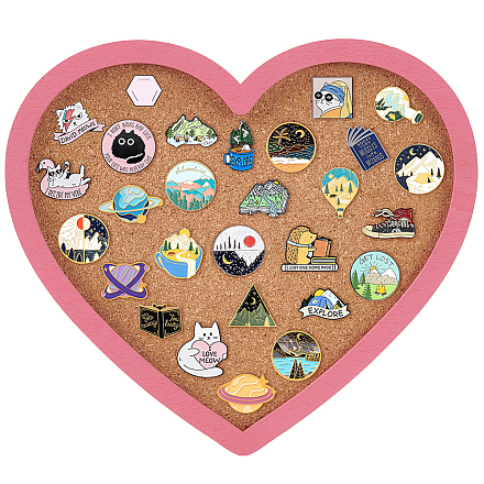 Деревянная настенная витрина для ювелирных изделий пробковый поднос AJEW-WH0348-466A-1