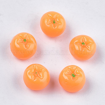 秋のテーマ樹脂デコデンカボション  柿  ダークオレンジ  9x6.5~7mm CRES-S304-098-1
