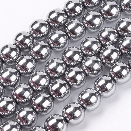 Non magnetici perle ematite sintetico fili G-S096-8mm-3-1