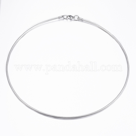 304 Stainless Steel Snake Chain Necklaces NJEW-G310-09P-1