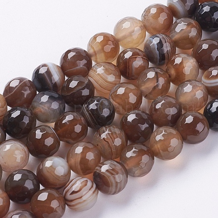 Natural Striped Agate/Banded Agate Beads Strands G-G581-10mm-11-1