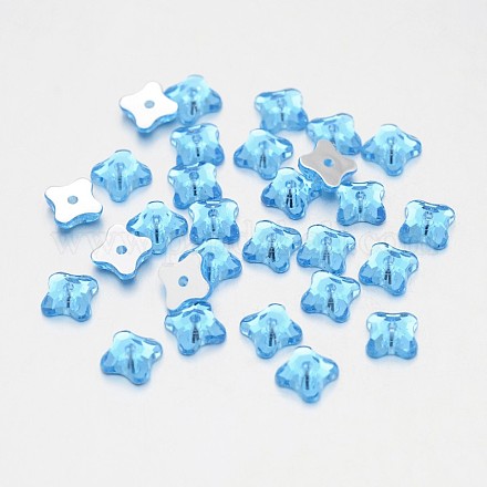 Taiwan carrés facettes de perles de strass acryliques ACRT-M09-10-01-1
