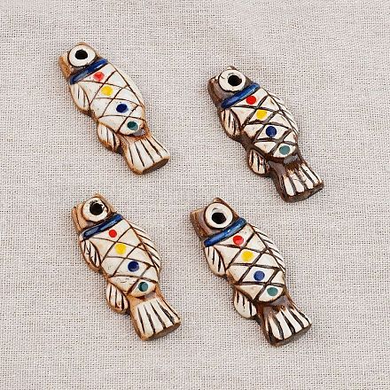 Ручной работы фарфора большие кулоны&nbsp;PORC-Z003-01G-1