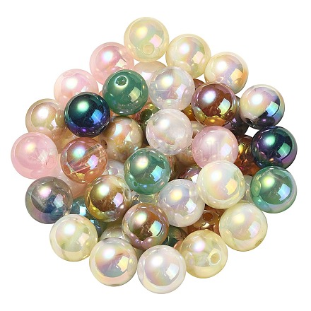 Placage uv perles acryliques irisées arc-en-ciel OACR-F004-04-1