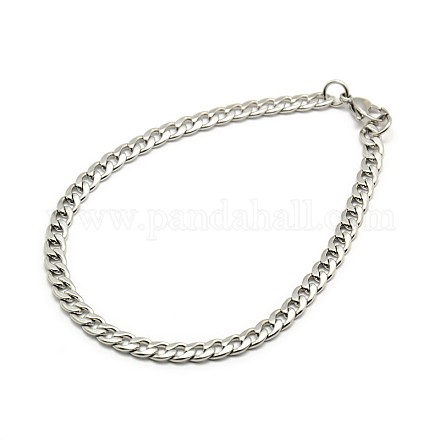 304 chaîne gourmette en acier inoxydable / fabrication de bracelet chaîne torsadée X-STAS-A028-N121P-1