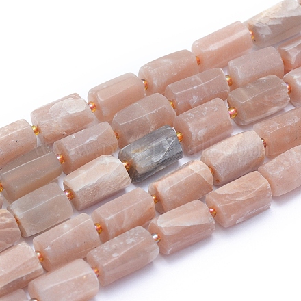 Brins de perles de pierre de soleil naturelles givrées G-L552B-05-1