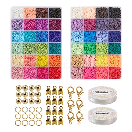 Kit de fabrication de bijoux en perles de graines et heishi DIY-YW0005-53-1
