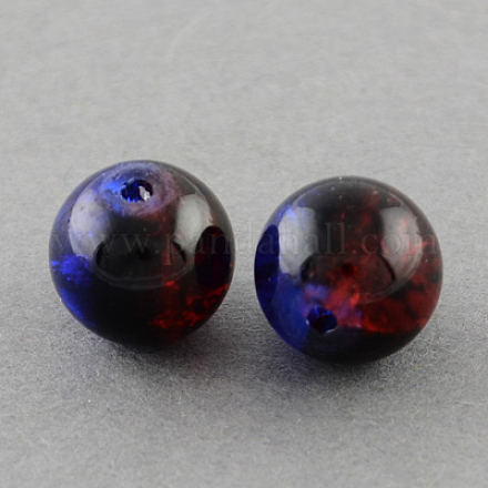 Spray Painted Crackle Glass Beads Strands CCG-Q002-16mm-12-1
