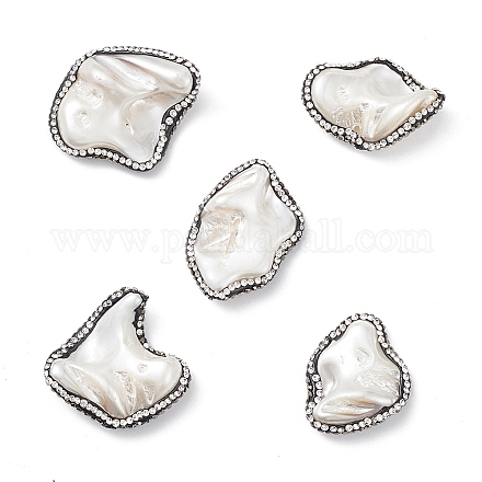 Perles de pépites de coquillages d'eau douce naturelles galvanisées SHEL-F005-09B-1