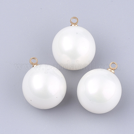 Cuentas de perlas de imitación de plástico abs ecológico MACR-S367-A-07-1