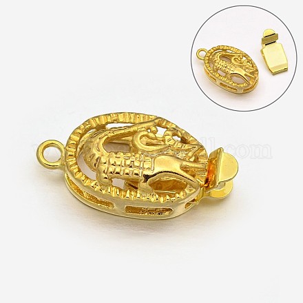 Oval with Alligator Alloy Box Clasps PALLOY-N0122-79-1