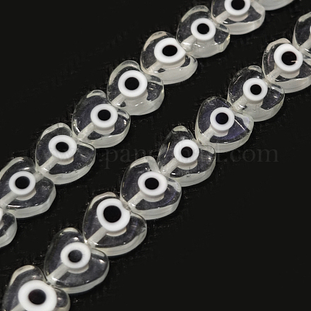 Hechos a mano de mal de ojo lampwork perlas hebras LAMP-F023-B08-1