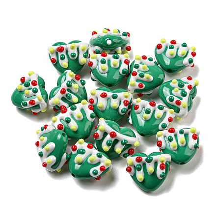 Ручная роспись акрилом с эмалевыми бусинами MACR-D031-06G-1