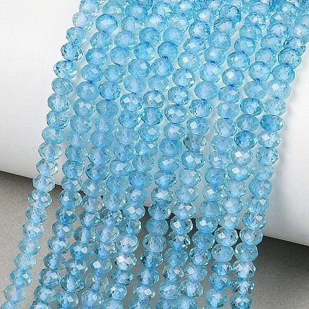 Натуральные бусы из голубого топаза нити&nbsp;G-B175-A21-3x4mm-1