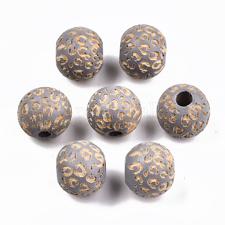 Perles de bois naturel peintes WOOD-T021-53A-05-1