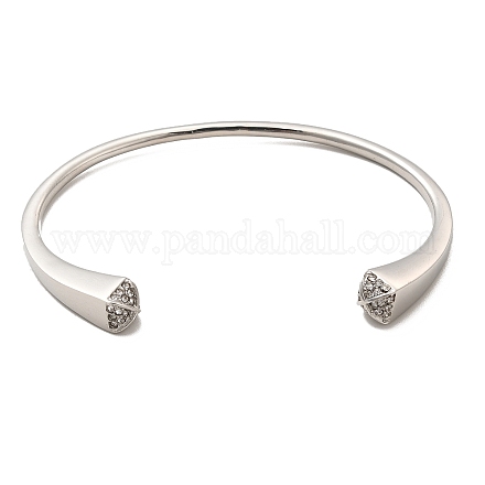Bracelet manchette ouvert simple et fin avec strass en cristal BJEW-F443-01P-1