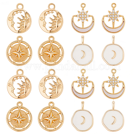 8шт 4 стиля латунные подвески&nbsp;KK-SC0007-20-1