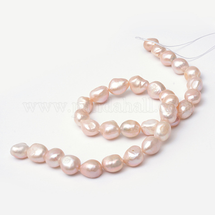 Oval Natural Cultured Freshwater Pearl Beads Strands PEAR-R015-25-1