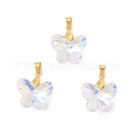 Цвет AB покрытием стеклянные подвески PALLOY-JF04594-01-1