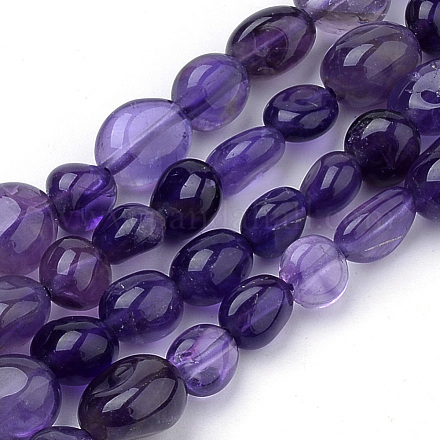 Chapelets de perles en améthyste naturelle X-G-Q952-02-6x8-1