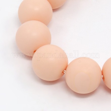 Round Shell Pearl Frosted Beads Strands BSHE-I002-6mm-285-1