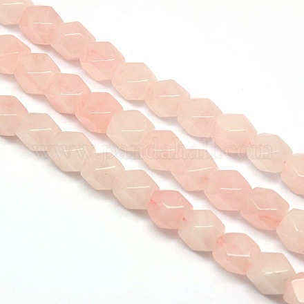 Natural Rose Quartz Faceted Rhombus Beads Strands G-L235B-01-1