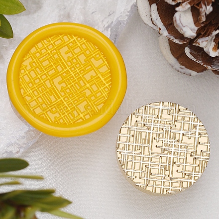 Текстура тема круглая латунная головка штампа AJEW-M036-06K-G-1