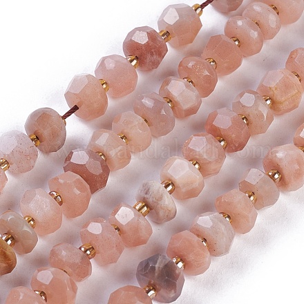 Chapelets de perles de sunstone naturelle naturelles G-I247-07A-1