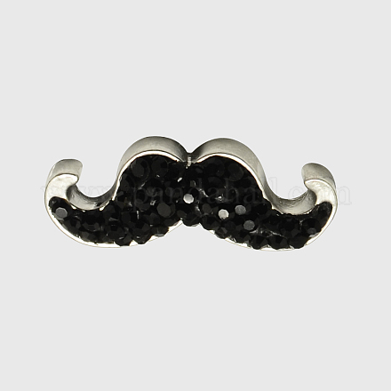 Mustache Zinc Alloy Polymer Clay Rhinestones Jewelry Snap Buttons SNAP-R004-K913B-1