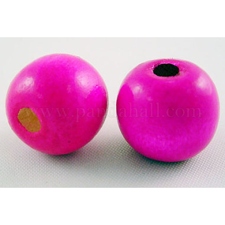 Dyed Natural Wood Beads X-TB095Y-2-1