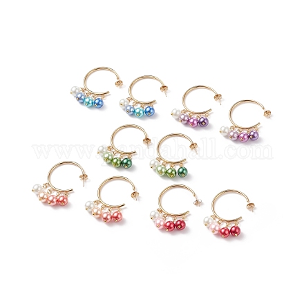 Boucles d'oreilles en perles de verre EJEW-JE05034-1