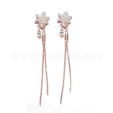 Brass Dangle Earrings EJEW-G187-09RG-1