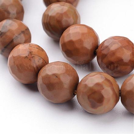 Pétrifiés bois brins de perles naturelles G-UK0001-82F-10mm-1