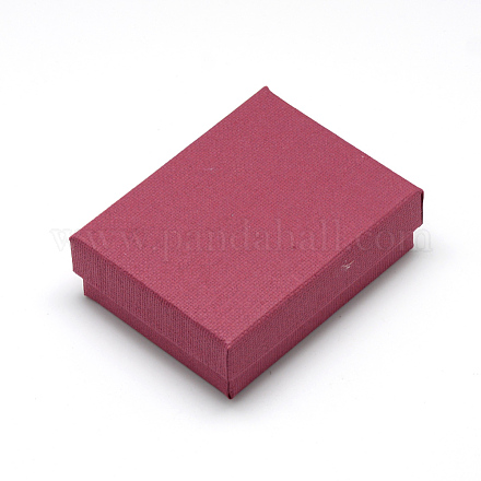 厚紙ジュエリーセットボックス  リングのために  ネックレス  長方形  ファイヤーブリック  9x7x3cm CBOX-R036-13A-1