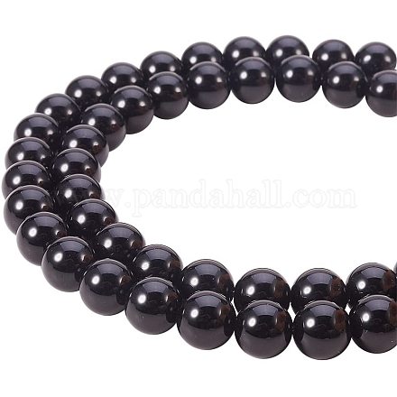 Pandahall Elite natürliche Obsidian Perlen Stränge für die Schmuckherstellung (1 Stränge) rund G-PH0028-8mm-14-1