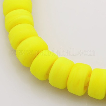 Handmade Opaque Frosted Lampwork Flat Round Beads Strands LAMP-L023-02-1