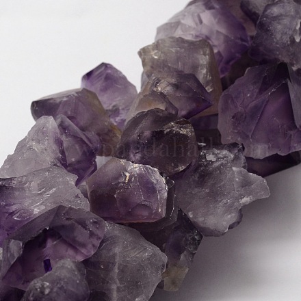 Natural Amethyst Nuggets Beads Strands G-E329-01-1