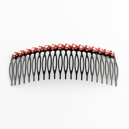 Trendy Women's Iron Hair Combs with Flower Rhinestones OHAR-R175-01-1