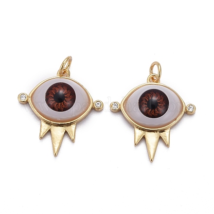 Латунные микропаве прозрачные подвески с фианитом ZIRC-Z011-34A-1